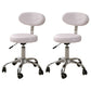 Modern Desk Chair with Wheels Leather Desk Chair in White/Black White 2 Piece Set Clearhalo 'furn' 'furn_office_chair' 'Furniture' 'Office Chairs' 'Office Furniture' 'office_chair' 5983887