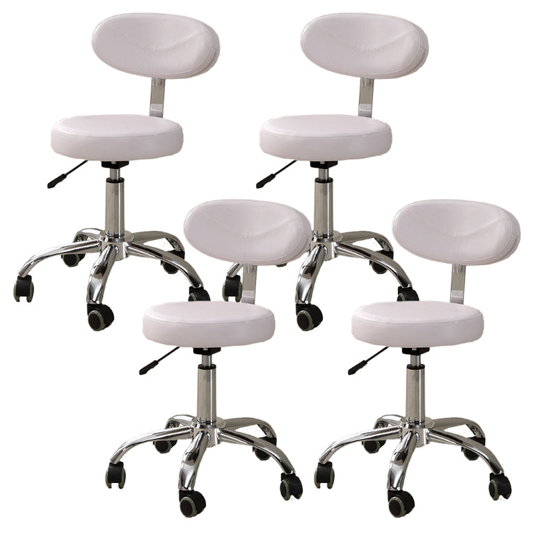 Modern Desk Chair with Wheels Leather Desk Chair in White/Black White 4 Piece Set Clearhalo 'furn' 'furn_office_chair' 'Furniture' 'Office Chairs' 'Office Furniture' 'office_chair' 5983888
