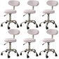 Modern Desk Chair with Wheels Leather Desk Chair in White/Black White 6 Piece Set Clearhalo 'furn' 'furn_office_chair' 'Furniture' 'Office Chairs' 'Office Furniture' 'office_chair' 5983889