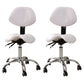 Modern Desk Chair with Wheels Leather Desk Chair in White/Black Off-White 2 Piece Set Clearhalo 'furn' 'furn_office_chair' 'Furniture' 'Office Chairs' 'Office Furniture' 'office_chair' 5983892