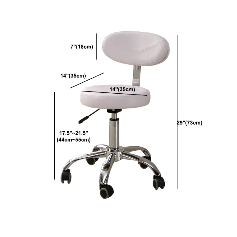Modern Desk Chair with Wheels Leather Desk Chair in White/Black Clearhalo 'furn' 'furn_office_chair' 'Furniture' 'Office Chairs' 'Office Furniture' 'office_chair' 5983896