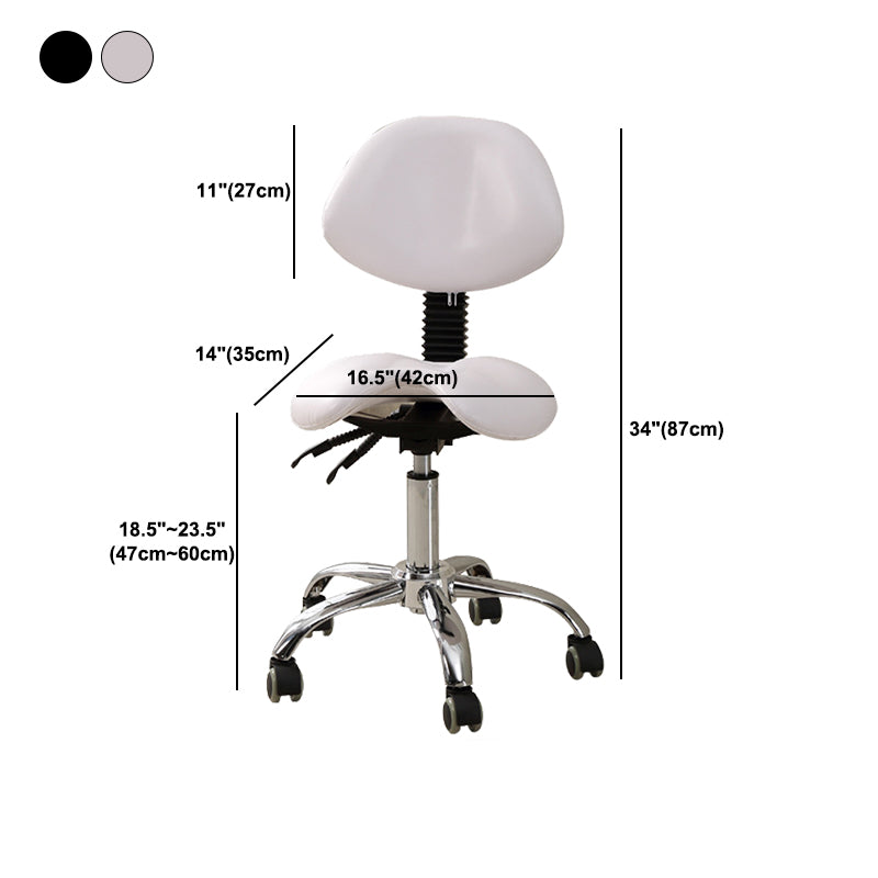 Modern Desk Chair with Wheels Leather Desk Chair in White/Black Clearhalo 'furn' 'furn_office_chair' 'Furniture' 'Office Chairs' 'Office Furniture' 'office_chair' 5983897