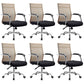 20" Wide Contemporary Desk Chair Black Fixed Arms Mid Back Office Chair