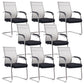 20" Wide Contemporary Desk Chair Black Fixed Arms Mid Back Office Chair