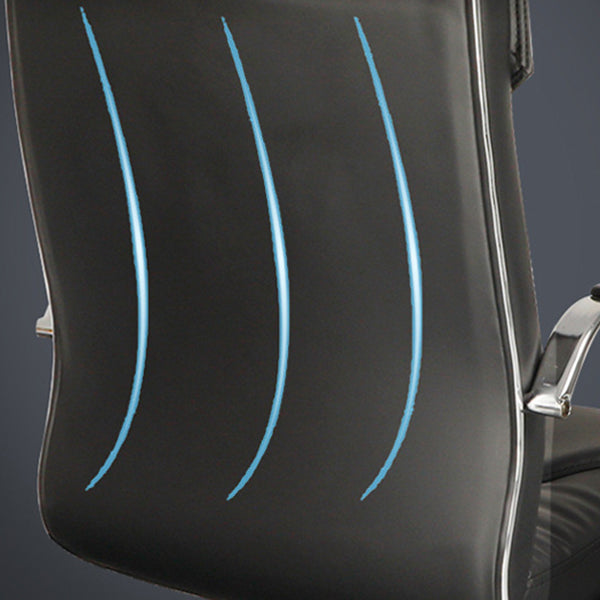 Chaise de bureau moderne en cuir à dossier haut avec accoudoirs inclus, noir/marron