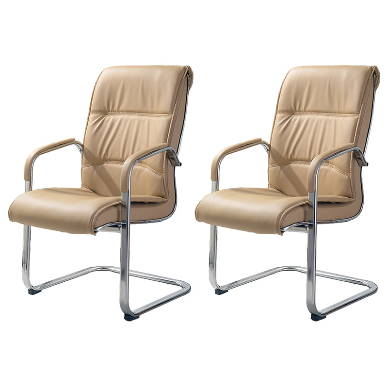 Chaise de bureau moderne en cuir à dossier haut avec accoudoirs inclus, noir/marron
