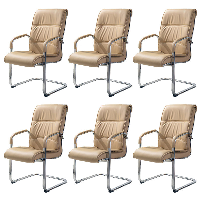 Chaise de bureau moderne en cuir à dossier haut avec accoudoirs inclus, noir/marron