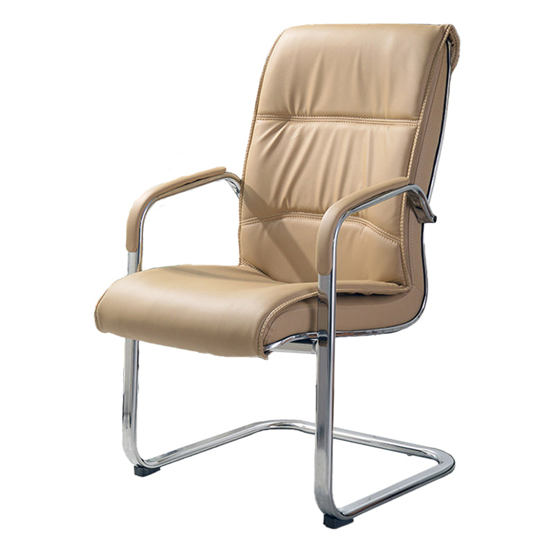 Chaise de bureau moderne en cuir à dossier haut avec accoudoirs inclus, noir/marron