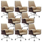 Modern Arms Included Chair Leather Desk Chair Ergonomic Home Office Chair Brown 8 Piece Set Clearhalo 'furn' 'furn_office_chair' 'Furniture' 'Office Chairs' 'Office Furniture' 'office_chair' 5983954