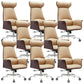 Modern Arms Included Chair Leather Desk Chair Ergonomic Home Office Chair Light Brown 8 Piece Set Clearhalo 'furn' 'furn_office_chair' 'Furniture' 'Office Chairs' 'Office Furniture' 'office_chair' 5983961