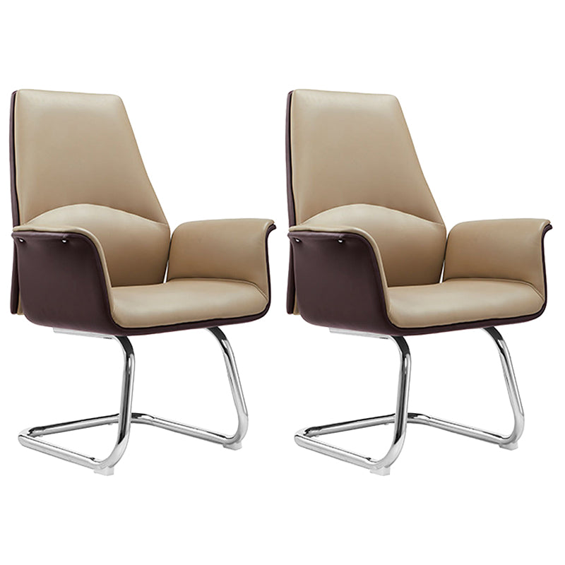 Modern Arms Included Chair Leather Desk Chair Ergonomic Home Office Chair Dark Brown 2 Piece Set Clearhalo 'furn' 'furn_office_chair' 'Furniture' 'Office Chairs' 'Office Furniture' 'office_chair' 5983963