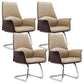 Modern Arms Included Chair Leather Desk Chair Ergonomic Home Office Chair Dark Brown 4 Piece Set Clearhalo 'furn' 'furn_office_chair' 'Furniture' 'Office Chairs' 'Office Furniture' 'office_chair' 5983964