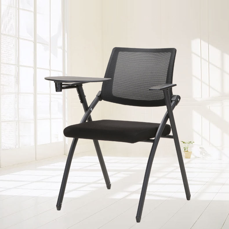 Contemporary Desk Chair Black Fixed Arms Low Back Office Chair Clearhalo 'furn' 'furn_office_chair' 'Furniture' 'Office Chairs' 'Office Furniture' 'office_chair' 5983970