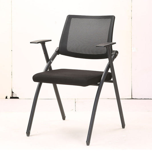 Contemporary Desk Chair Black Fixed Arms Low Back Office Chair Clearhalo 'furn' 'furn_office_chair' 'Furniture' 'Office Chairs' 'Office Furniture' 'office_chair' 5983972