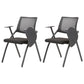 Contemporary Desk Chair Black Fixed Arms Low Back Office Chair With Writing Pad 2 Piece Set Clearhalo 'furn' 'furn_office_chair' 'Furniture' 'Office Chairs' 'Office Furniture' 'office_chair' 5983978