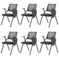 Contemporary Desk Chair Black Fixed Arms Low Back Office Chair With Writing Pad 6 Piece Set Clearhalo 'furn' 'furn_office_chair' 'Furniture' 'Office Chairs' 'Office Furniture' 'office_chair' 5983982