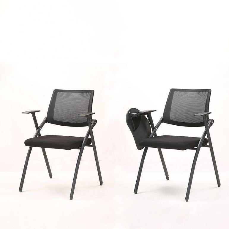 Contemporary Desk Chair Black Fixed Arms Low Back Office Chair Clearhalo 'furn' 'furn_office_chair' 'Furniture' 'Office Chairs' 'Office Furniture' 'office_chair' 5983990