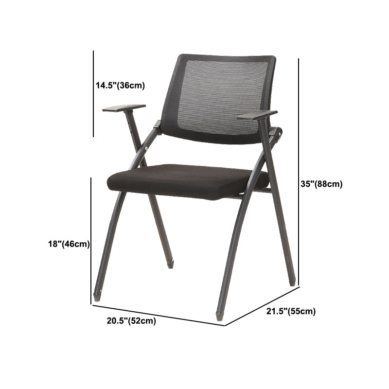 Contemporary Desk Chair Black Fixed Arms Low Back Office Chair Clearhalo 'furn' 'furn_office_chair' 'Furniture' 'Office Chairs' 'Office Furniture' 'office_chair' 5983994