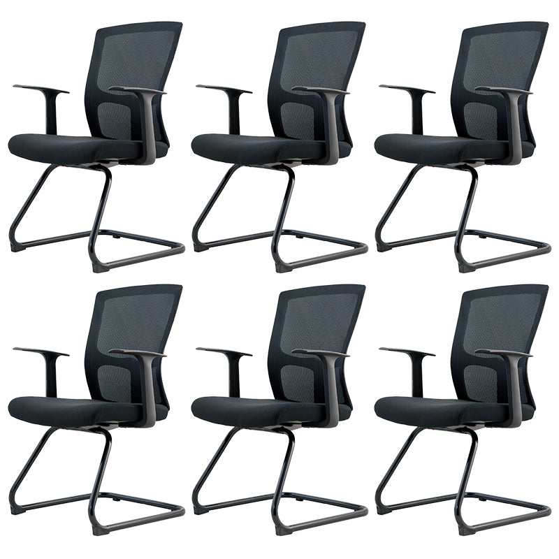 Modern Arms Included Chair Mid-Back Mesh Desk Chair in Black 6 Piece Set Clearhalo 'furn' 'furn_office_chair' 'Furniture' 'Office Chairs' 'Office Furniture' 'office_chair' 5984016
