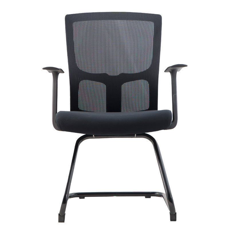 Modern Arms Included Chair Mid-Back Mesh Desk Chair in Black Clearhalo 'furn' 'furn_office_chair' 'Furniture' 'Office Chairs' 'Office Furniture' 'office_chair' 5984017