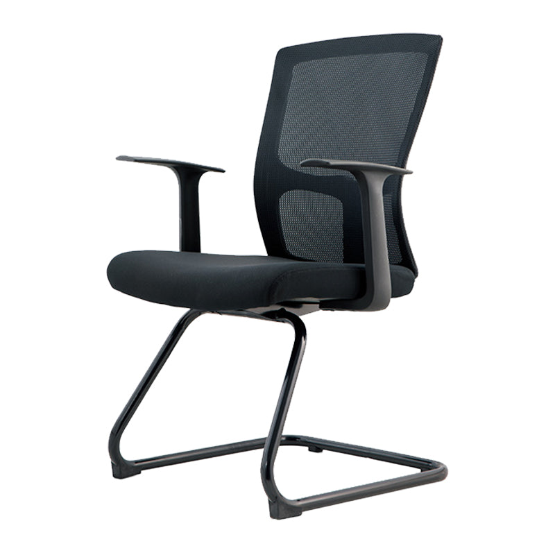 Modern Arms Included Chair Mid-Back Mesh Desk Chair in Black Clearhalo 'furn' 'furn_office_chair' 'Furniture' 'Office Chairs' 'Office Furniture' 'office_chair' 5984020