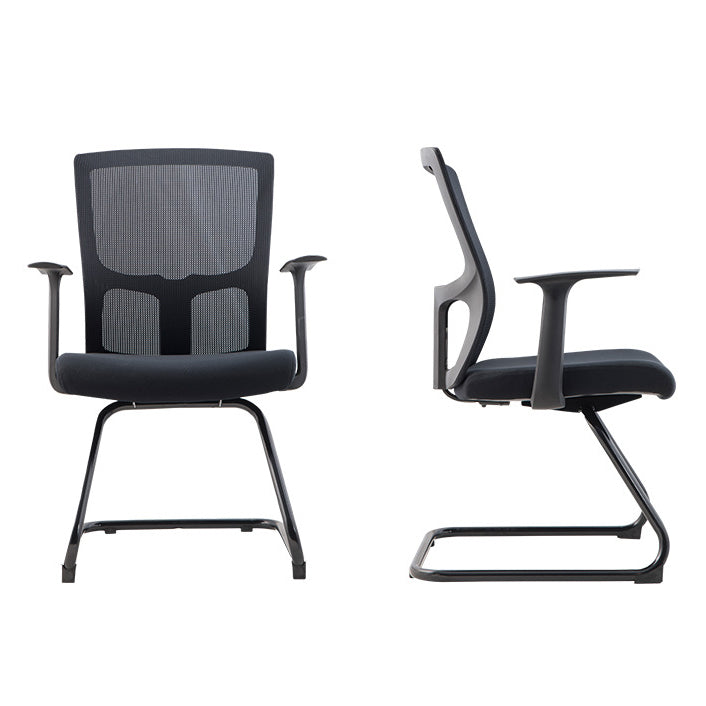 Modern Arms Included Chair Mid-Back Mesh Desk Chair in Black Clearhalo 'furn' 'furn_office_chair' 'Furniture' 'Office Chairs' 'Office Furniture' 'office_chair' 5984024