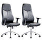 Contemporary Office Chair Wheels Leather High Back Black Executive Chair 2 Piece Set Clearhalo 'furn' 'furn_office_chair' 'Furniture' 'Office Chairs' 'Office Furniture' 'office_chair' 5984027