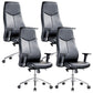 Contemporary Office Chair Wheels Leather High Back Black Executive Chair 4 Piece Set Clearhalo 'furn' 'furn_office_chair' 'Furniture' 'Office Chairs' 'Office Furniture' 'office_chair' 5984028