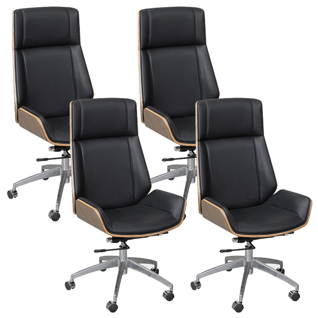 Armless Upholstered Office Chair Modern Slide High Back Management Chair 4 Piece Set Clearhalo 'furn' 'furn_office_chair' 'Furniture' 'Office Chairs' 'Office Furniture' 'office_chair' 5984040