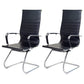 High Back Office Desk Chair Black Faux Leather Fixed Arms Side Chair 2 Piece Set Clearhalo 'furn' 'furn_office_chair' 'Furniture' 'Office Chairs' 'Office Furniture' 'office_chair' 5984072