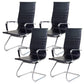 High Back Office Desk Chair Black Faux Leather Fixed Arms Side Chair 4 Piece Set Clearhalo 'furn' 'furn_office_chair' 'Furniture' 'Office Chairs' 'Office Furniture' 'office_chair' 5984073