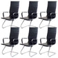 High Back Office Desk Chair Black Faux Leather Fixed Arms Side Chair 6 Piece Set Clearhalo 'furn' 'furn_office_chair' 'Furniture' 'Office Chairs' 'Office Furniture' 'office_chair' 5984075