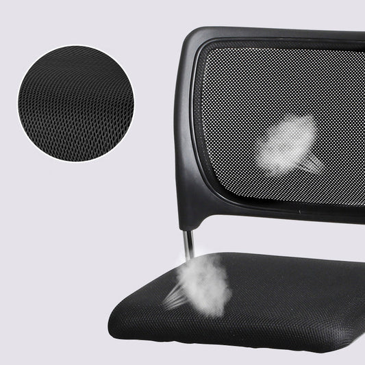 Mikrofaser -Mesh -Bürostuhl Moderne Mid Back No Wheels Schreibtischstuhl