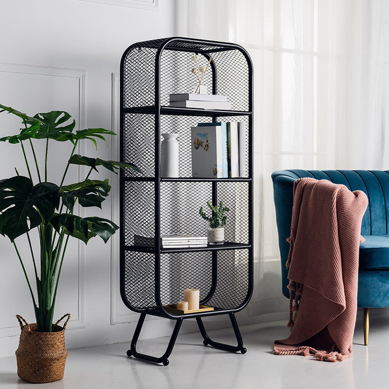 Shelves Included Bookcase Vertical Metal Bookshelf Closed Back 31"L x 16"W x 71"H Black Clearhalo 'Bookcases' 'furn' 'furn_bookcases' 'Furniture' 'Office Furniture' 5984103