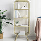Shelves Included Bookcase Vertical Metal Bookshelf Closed Back 31"L x 16"W x 71"H Gold Clearhalo 'Bookcases' 'furn' 'furn_bookcases' 'Furniture' 'Office Furniture' 5984104