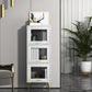 Glam Champagne/White White chiuse Back Standard Wood Shelfcase per soggiorno