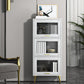Glam Champagne/White White chiuse Back Standard Wood Shelfcase per soggiorno