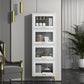 Glam Champagne/White White chiuse Back Standard Wood Shelfcase per soggiorno