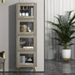 Glam Champagne/White White chiuse Back Standard Wood Shelfcase per soggiorno