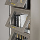 Glam Champagne/White White chiuse Back Standard Wood Shelfcase per soggiorno