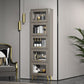 Glam Champagne/White White chiuse Back Standard Wood Shelfcase per soggiorno
