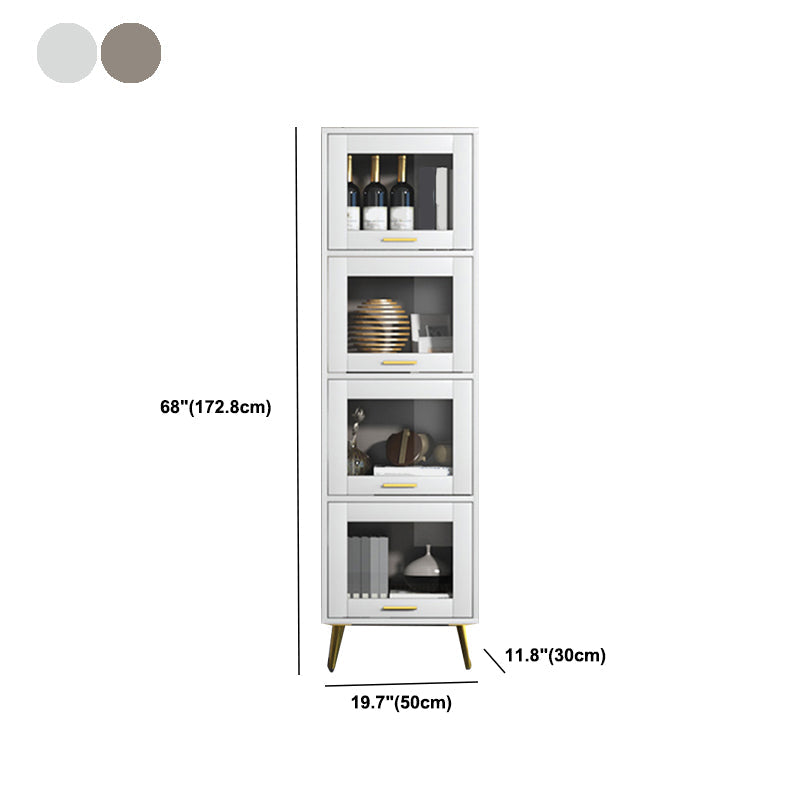 Glam Champagne/White Closed Back Standard Wood Shelf Bookcase for Living Room Clearhalo 'Bookcases' 'furn' 'furn_bookcases' 'Furniture' 'Office Furniture' 5984151