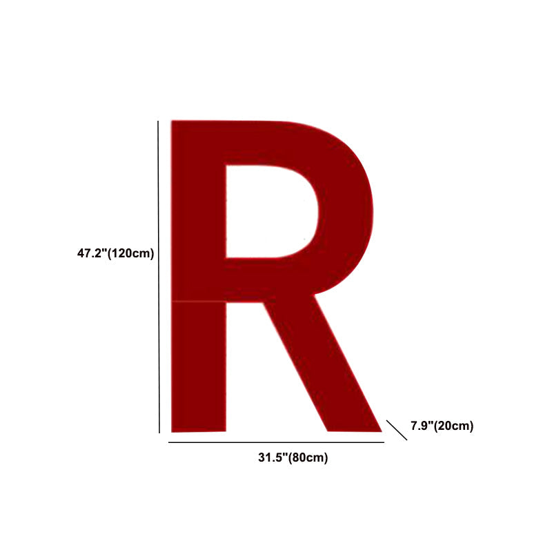 Contemporary Closed Back Bookshelf Metal English Alphabet Shelf