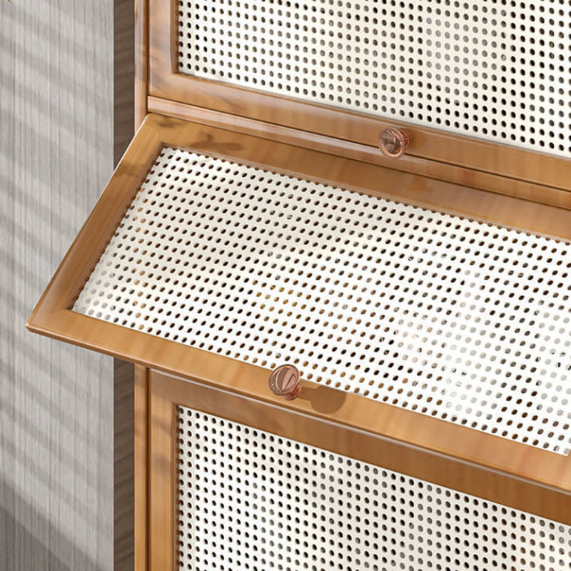 13 "brede houten boekenkast bamboe lichtbruine boekenplank met deuren