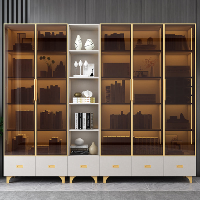Glam Standard Book Shelf Engineered Wood Bookcase with Doors