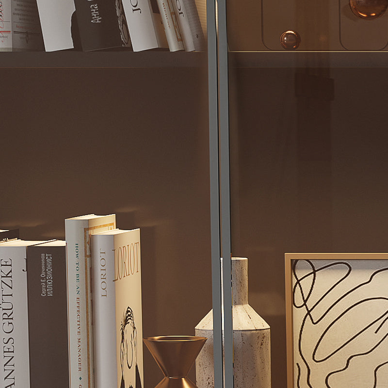 Glam Standard Bookcase Engineered Wood Book Shelf with Cabinets