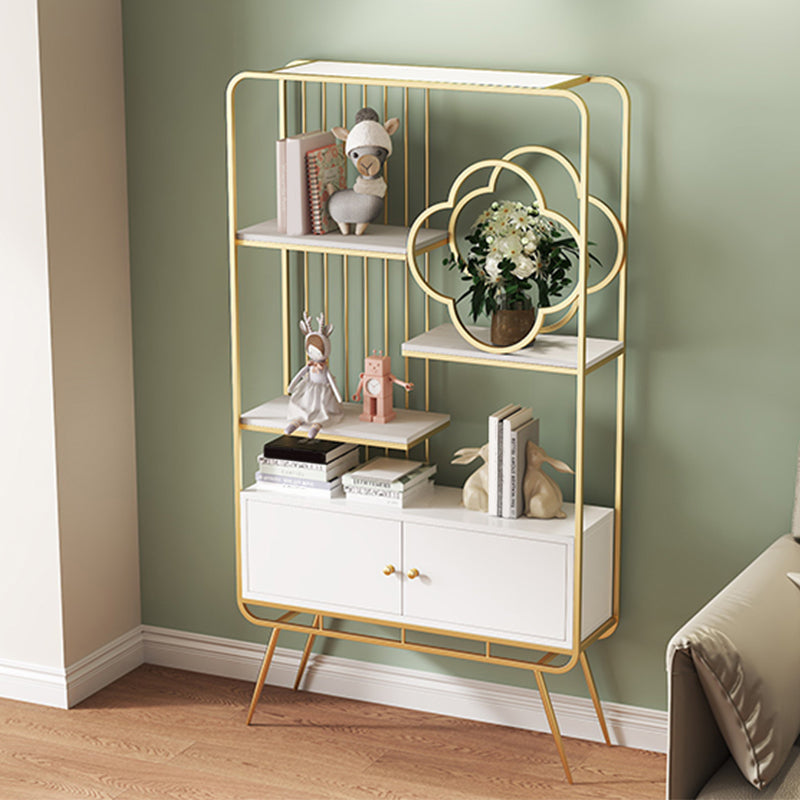 Estantería de estante de metal glamorial estantería de espalda cerrada con gabinetes