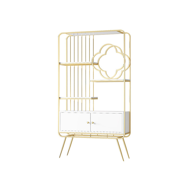 Estantería de estante de metal glamorial estantería de espalda cerrada con gabinetes