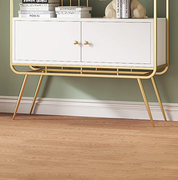 Estantería de estante de metal glamorial estantería de espalda cerrada con gabinetes