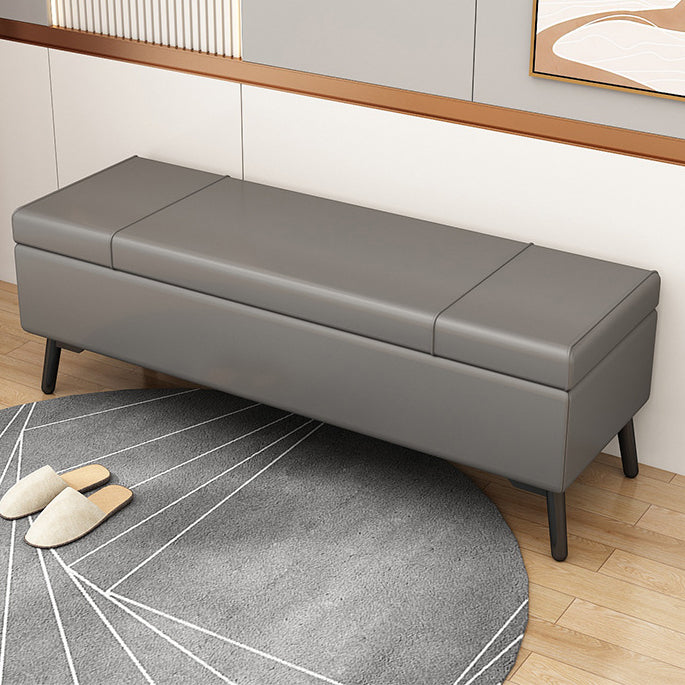 Modern Seating Bench 15.75 Inch Wide Foam Cushioned Bench with Flip Top Grey Clearhalo 'Benches' 'Chairs & Seating' 'furn' 'furn_benches' 'Furniture' 'Living Room Furniture' 5984458